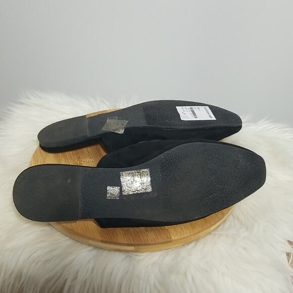 NWT Journee Collection Ameena Black Vegan Leather Mule Flats - Picture 8 of 8